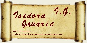 Isidora Gavarić vizit kartica